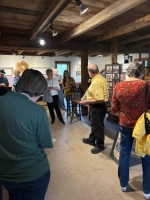 Bill Lynch giving the history of Sampsell's Mill